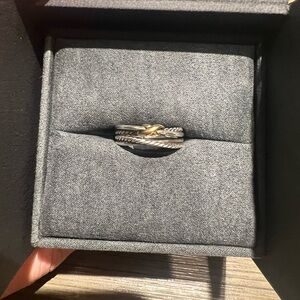 David Yurman Silver and Gold Ring with Gemstone
